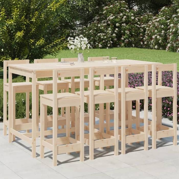 vidaXL Ensemble de bar de jardin 9 pcs poly rotin - vue 2