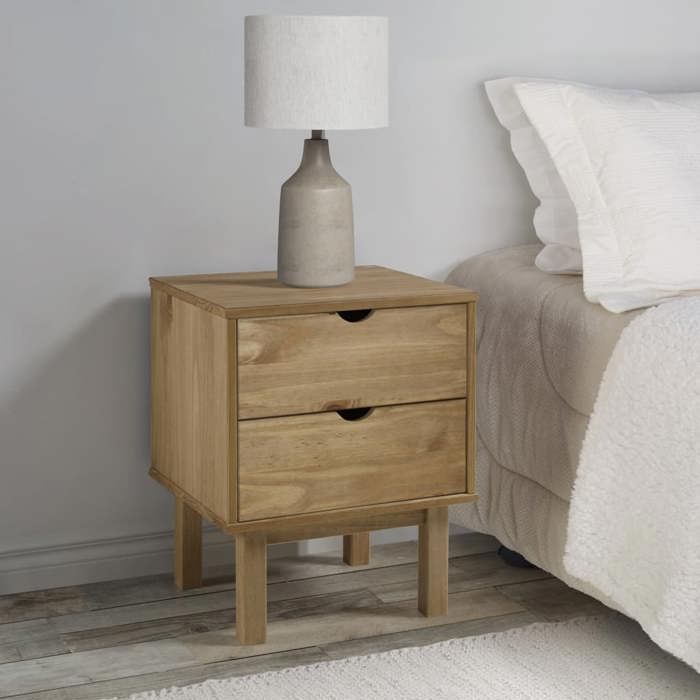 vidaXL Table de chevet OTTA 46x395x57 cm Bois de pin massif 348576