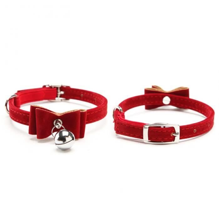 Xm4916 762 Collier Pour Chat En Noeud Papillon Avec Bell Collier Pour Chat Rouge Cdiscount