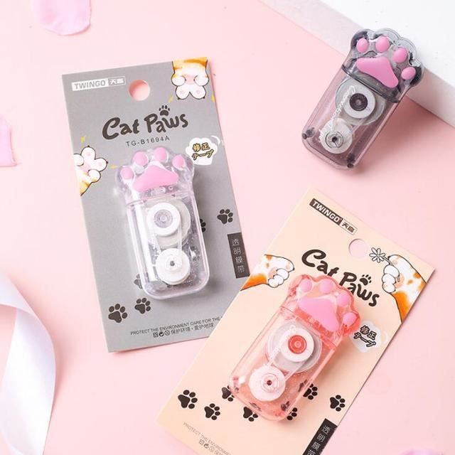 Rubans Correcteurs Pattes De Chat - Lot De 6 - 5mm X 6m - Boîte Cadeau Mignonne