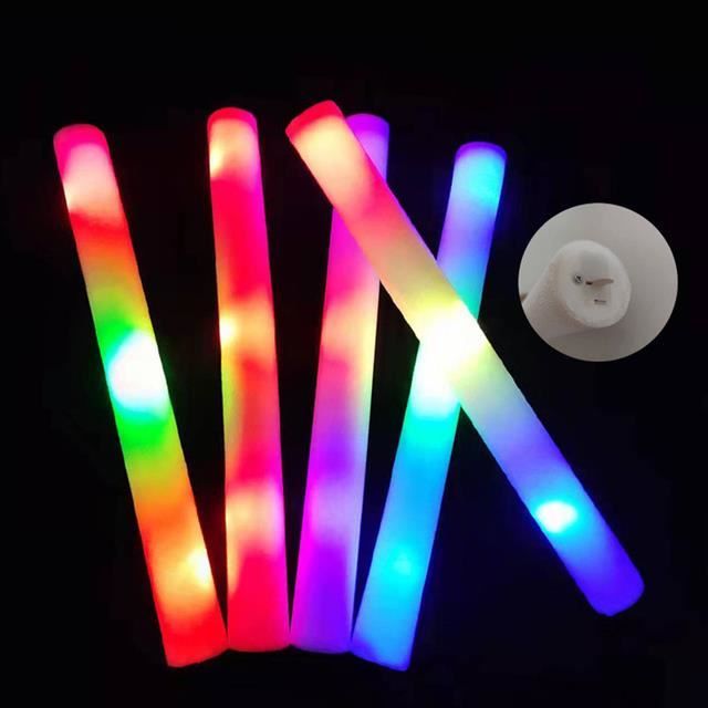 Bâtons de mousse lumineux YWEI - Colorful-10pcs - Tube lumineux LED RGB - Pour fête, bar et concert