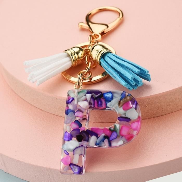 Porte-clés Lettre – Argent Et Or – Métal – Mixte – Sans Emballage