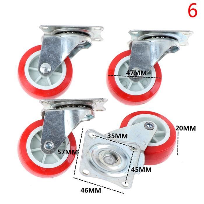 Roulette Pivotante Caoutchouc 2 Pouces NEUVE - Pour Chariot, Meuble, Valise, Bricolage