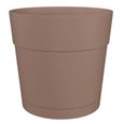 Pot à fleurs et plantes rond CAPRI LARGE - Plastique - Réservoir d'eau - diamètre 30 cm - Taupe - ARTEVASI-1