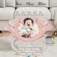 Kimbosmart Balancelle bébé - Transat électrique Rose - 5 Vitesses - bluetooth musique - EU Prise-1