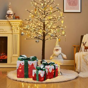 Guirlande Boîtes Cadeaux LED Noël - 3 Tailles, 8 Modes Lumineux - Décoration Chaleureuse