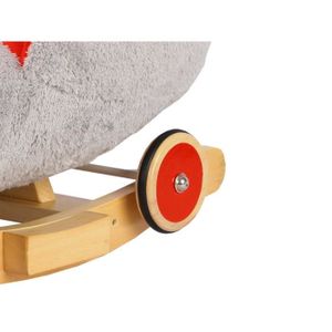 JOUET À BASCULE Dunjo® Cheval à bascule gris avec fauteuil,roulett