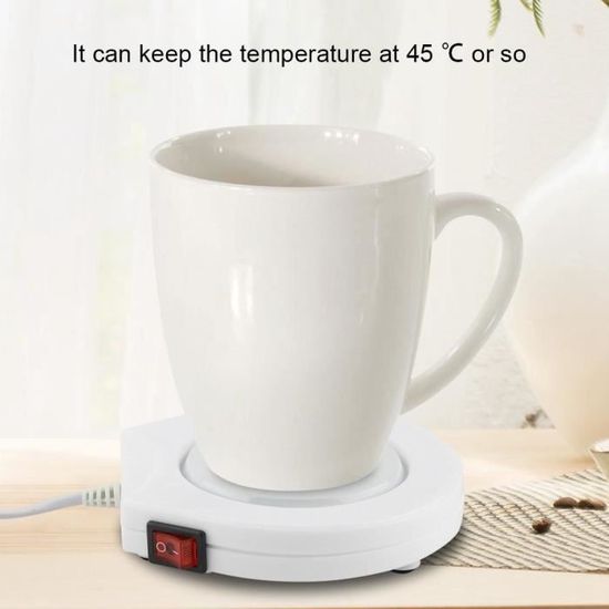 Chauffe-tasse USB - Tapis Chauffant Pour Bureau, Maintien Café/thé Au Chaud (motif Porcelaine Blanche)