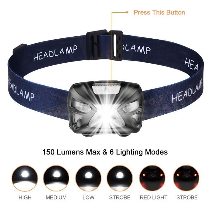 Lampe frontale LED portable Aventura en plein air Randonnée et camping