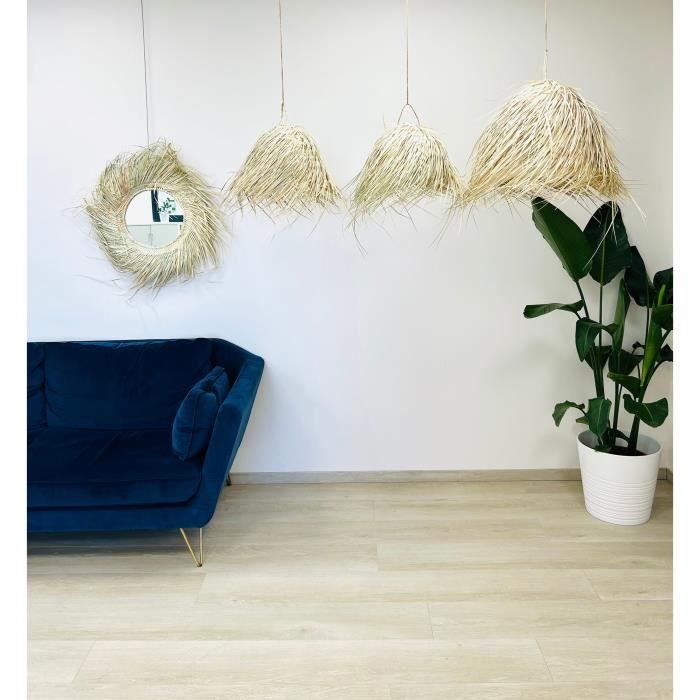 Lot 2 Abat-Jour En Osier Rotin UKCOCO - Suspension Vintage Pour Plafond Et Lampe