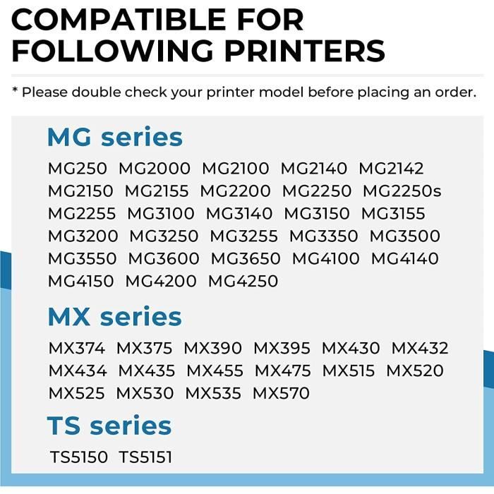 Compatible Canon 540 541 xl pour Canon Pixma MG4250 MG3550 MG3650 MX475  MG3150 MG3600 - Cdiscount Informatique