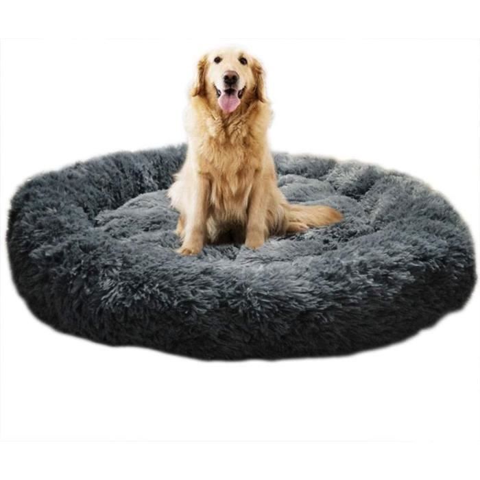Panier Chien Chat Rond Moelleux Avec Fond Antidérapant | Coussin Portable Lavable – Taille 60 Cm