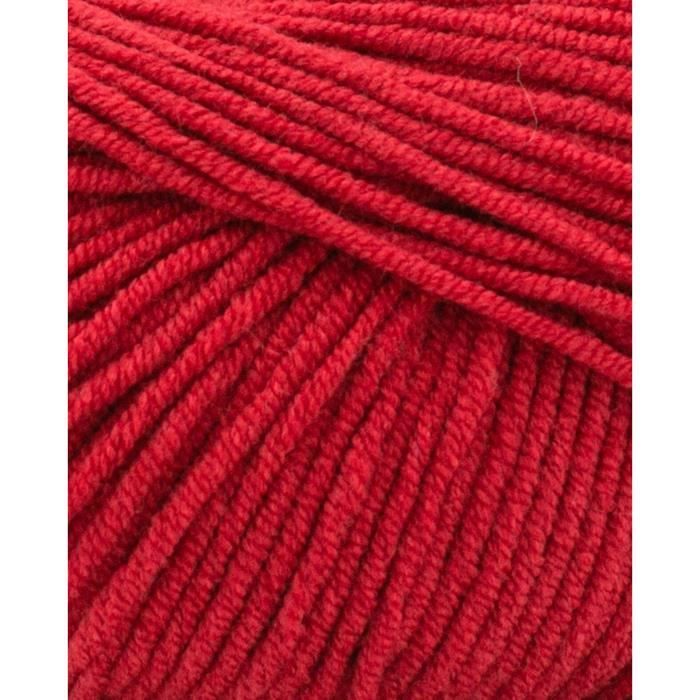 Pelote de fil à tricoter Laine Mélangée 30% Laine 70% Acrylique Poids :  100g Longueur : 300m Aiguilles : 3-4 Couleur Rouge Poids 50g Composition  Pure Laine Longueur de fil 120m N° Aiguille Tricot 3,5 - 4