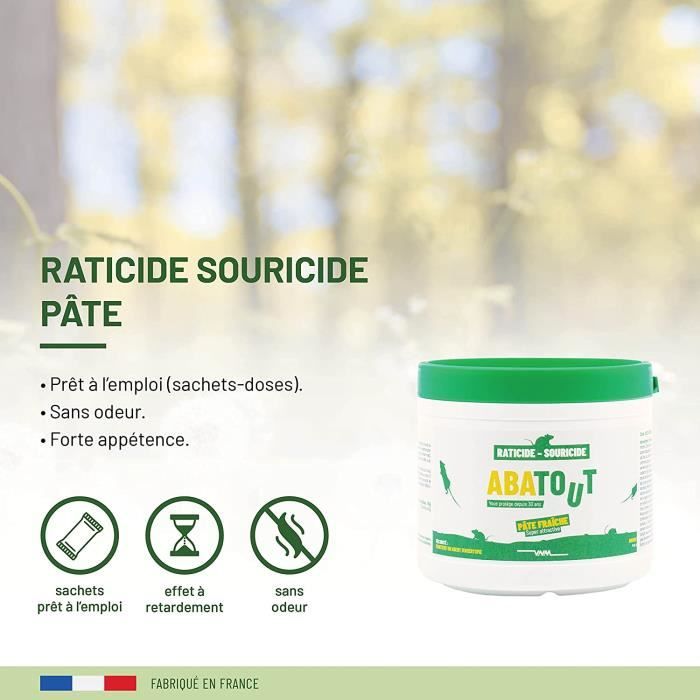 ABATOUT Raticide souricide pate 150 g - 15 doses prête à l'emploi ...