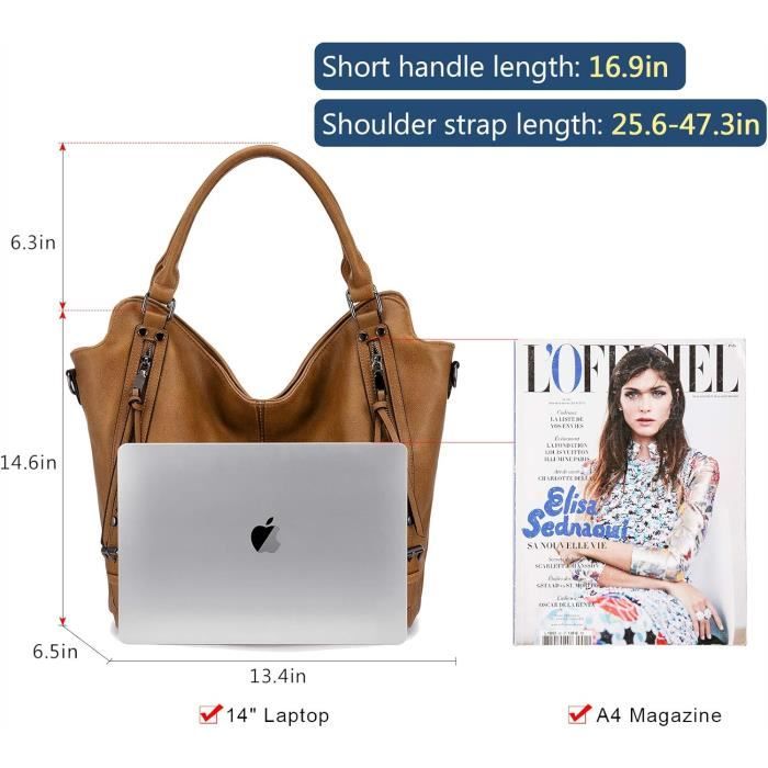 Sac À Main Femmes Sac Bandoulière Femme En Cuir Pu Fourre-Tout 2Pcs ...