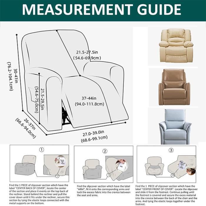 Housse Protection Fauteuil Massage Étanche – 140x60x145 Cm, Sangle 4m, Poignée Réfléchissante, Poche Latérale