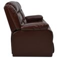4266BEST® Canapé inclinable 3 places Marron Similicuir Fauteuil Relax GrandConfort|Fauteuil de Relaxation & Massage Fauteuil TV-2