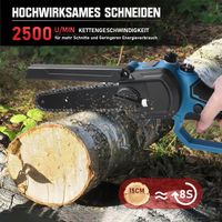 Tronçonneuse Sans Fil 8 Pouces - Moteur Brushless 950W, 2 Batteries 4000mAh - Guide-chaîne 6 Ou 8 Pouces Interchangeable - Pour Jardin, Bois, Branches - Jaune