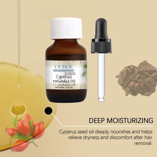 Huile Essentielle De Cyperus Rotundus 60 Ml - Inhibiteur De Pilosité Naturelle