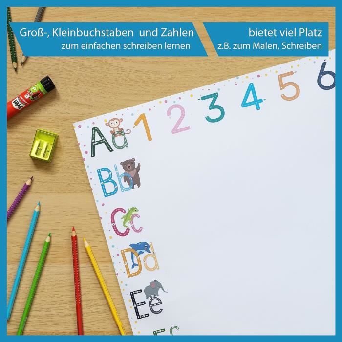 ® Sous-Main Xxl Abc En Papier Din A2 Pour Enfants | Bloc De 25 Feuilles ...