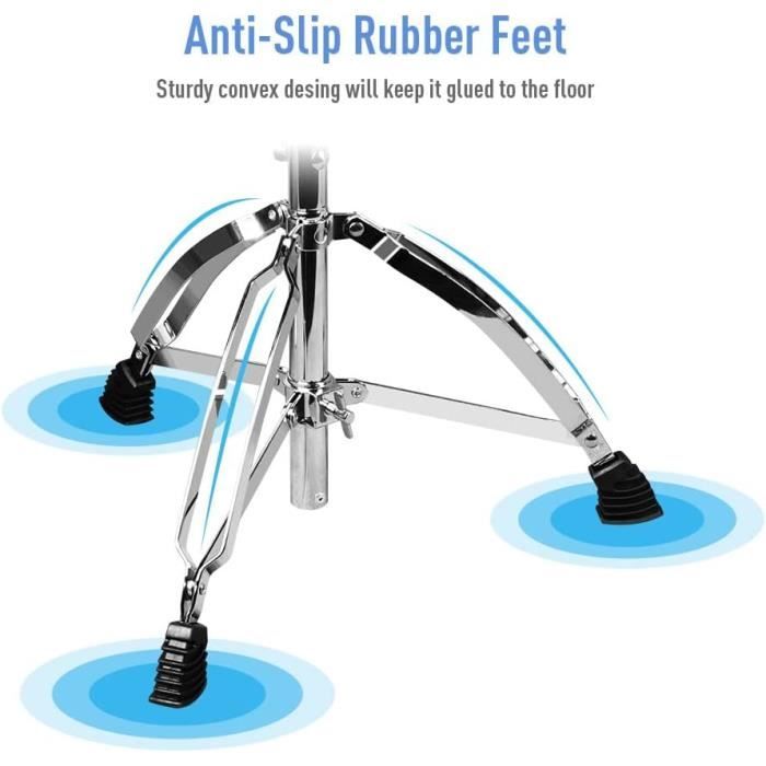 Tabouret De Batterie Pliable Avec Dossier Réglable - Hauteur Ajustable 67-80 Cm, Pivot 360°, Charge Max 80 Kg, Pour Piano Et Guitare