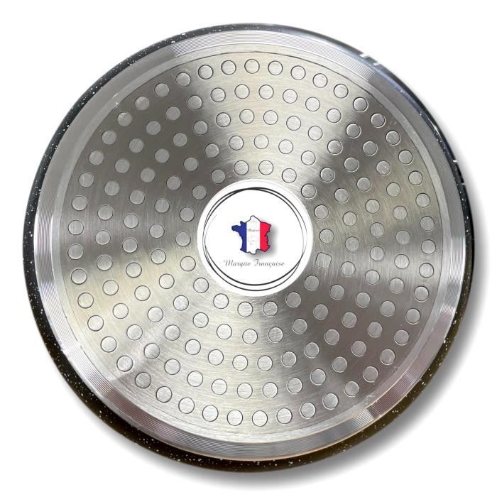 Plancha Ronde Induction 28 Cm Anti-adhésive – Fonte D'Aluminium Pour Pizzas, Crêpes, Galettes, Paellas – Cflagrant