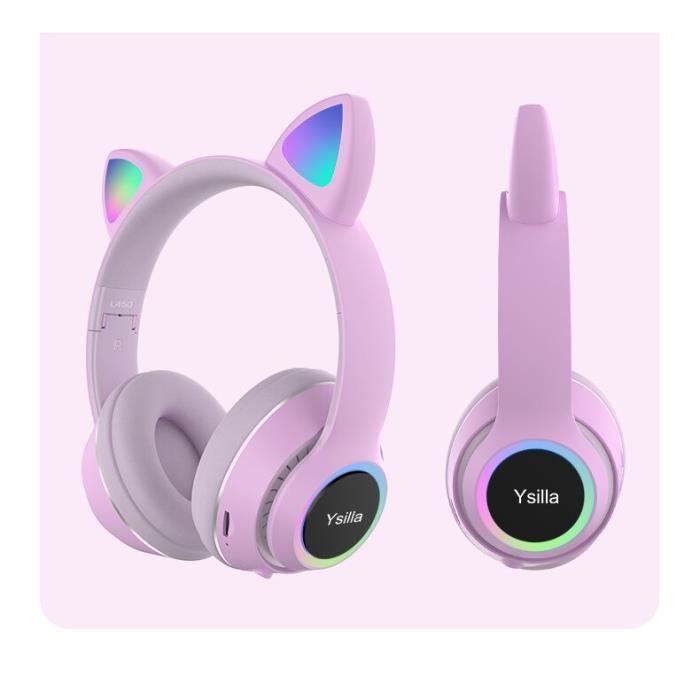 Universal - Casque Bluetooth sans fil à oreilles de chat coloré et lumineux  avec stéréo d'alimentation (bleu) - Ecouteurs intra-auriculaires - Rue du  Commerce
