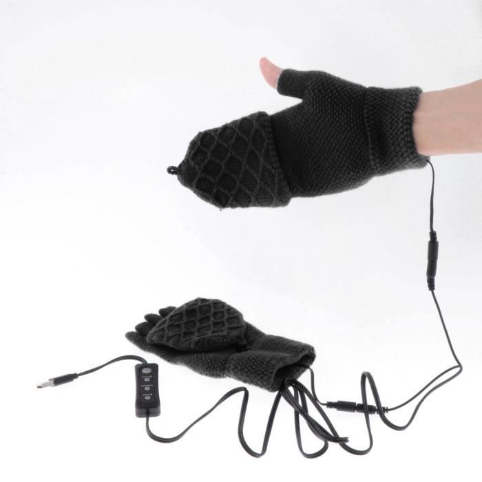 Mitaine demi-doigt d'hiver Gants chauffants rechargeables Gant d'ordinateur  portable chaud USB Mitaine demi-doigt pour homme - Cdiscount Prêt-à-Porter