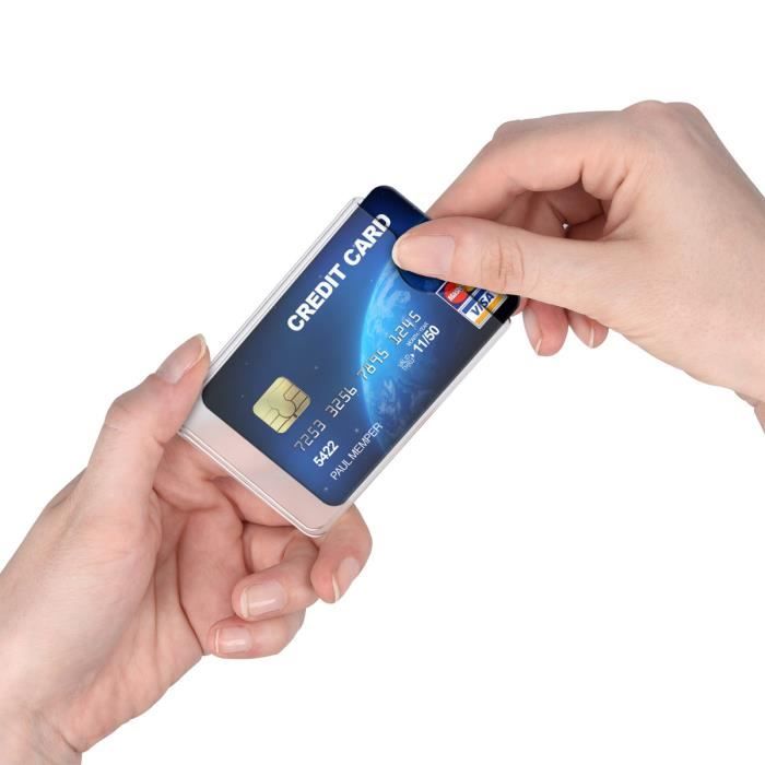 Kwmobile 10x Étui carte bancaire - Set protège carte en plastique - Carte  de crédit assurance maladie - Carte de visite de fidélité - Cdiscount  Bagagerie - Maroquinerie