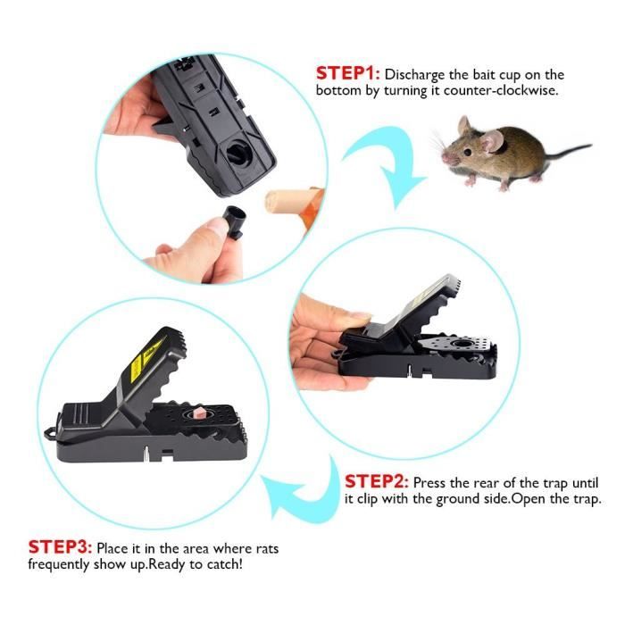 Lot De 6 Pièges à Souris Réutilisables - Tapette En ABS, Facile à Utiliser Et à Nettoyer - Pour Maison, Jardin - 4
