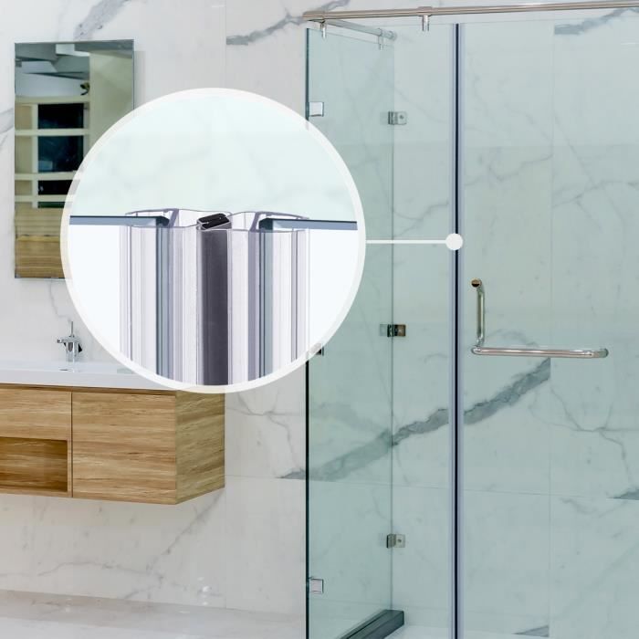 Lot De 2 Joints De Douche 100 Cm – Étanchéité Porte Verre 4-6 Mm, PVC Flexible Transparent, Profil Goutte D'Eau