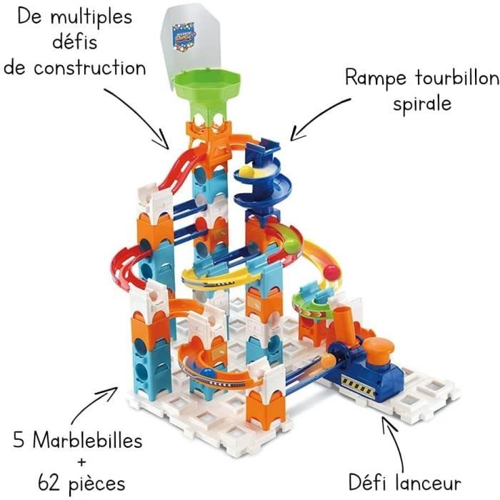 Circuit à billes VTECH Marble Rush - Adventure Set S100 - 61 pièces et 5 MarbleBilles incluses