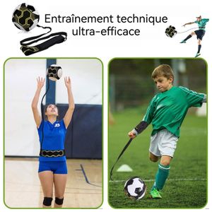 Lot De 2 Ballons D'Entraînement De Football Élastiques - Taille 4, Corde Réglable, Pour Améliorer Contrôle Et Passe - 6