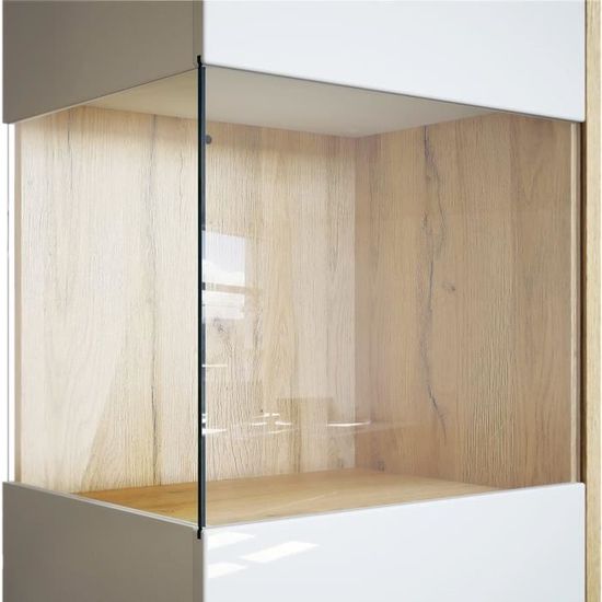 Vitrine Armoire Morena Corps en Noir Mat/Porte Droite et Insert en Noir Haute Brillance Vitrine Armoire Morena Corps en Noir Mat/Porte Droite et Insert en Noir Haute Brillance