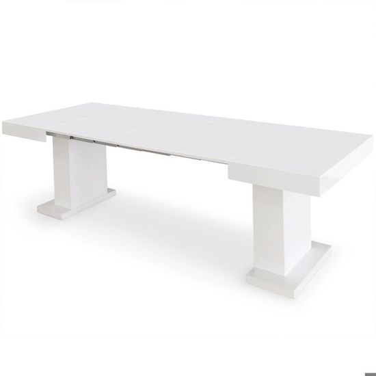 Table Extensible Mustang Blanc Laque Achat Vente Table A