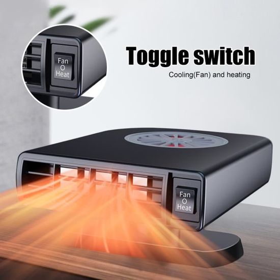 Chauffage Voiture Portable Sur Batterie 18V - Désembuage & Dégivrage Rapide - 360° + Double Port USB - Pour Camping, Voiture, Extérieur