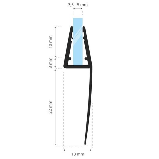 7 mm 2 pi/éces 8 mm UKM04 90/° 150 cm STEIGNER Kit de Joints Magn/étiques pour les Vitres d/’une /Épaisseur 6 mm