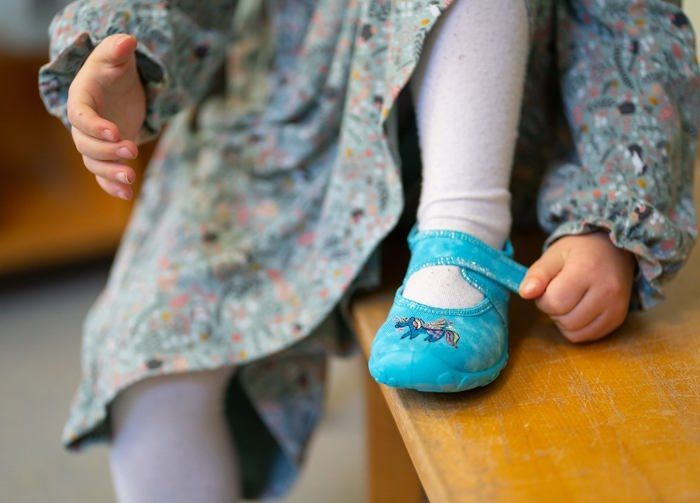 Chaussons Pour Fille Beck Pegasus 3053 - Turquoise - Broderie Pégase - Fermeture Velcro - Semelle Souple