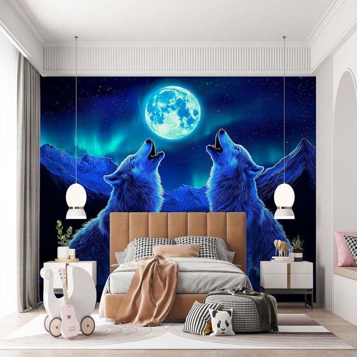 Tapisserie Mural Aurores Boréales 3D - Tenture Murale 150x200cm, Décoration Chambre Salon Dortoir Esthétique