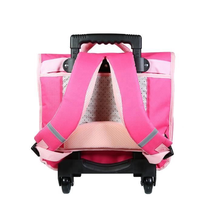 Cartable a roulettes Bagtrotter Phileas Rose Danseuses Enfant Synthetique Rose et noir Cdiscount Bagagerie Maroquinerie