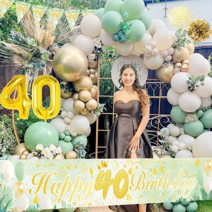 Guirlande Décorative D'anniversaire 40 Ans, Guirlande De