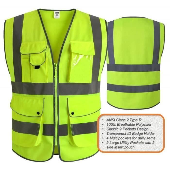 Gilet De Sécurité Taille M 4XL Pour Hommes Et Femmes, Réfléchissant