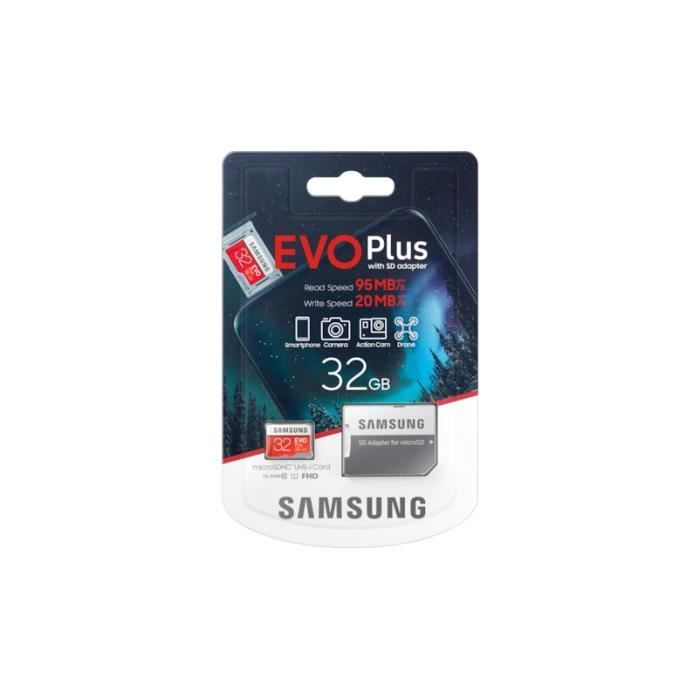 Carte Memoir Samsung Evo Plus 32 Go Micro sd SDXC 95MB s Adaptateur 2018 Model. Cdiscount Appareil Photo