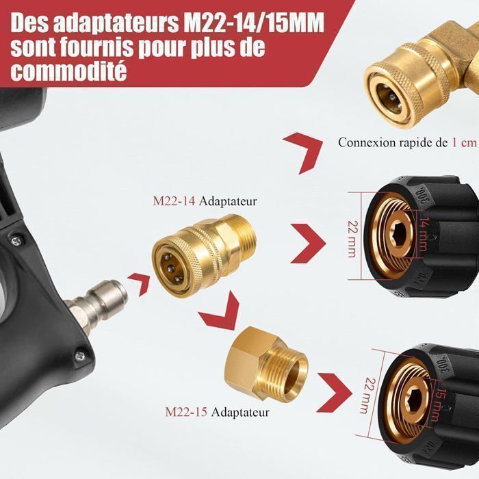 RÉALISER UN NETTOYAGE Haute Puissance Avec 7 Pièces Embouts De Pulvérisation EUR 20,60 - FR
