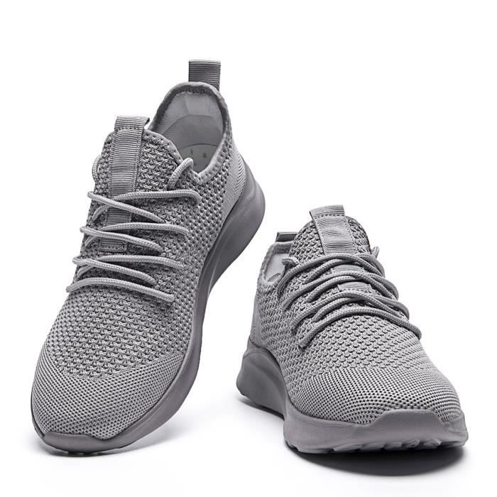 Basket Homme Chaussures Sport Masculines Respirante Chaussure Gris