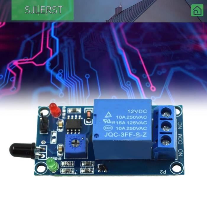 Sjlerst Module Dtecteur de Flamme IR Rglable Sensibilit Alarme Incendie  DC 12V - Cdiscount Au quotidien