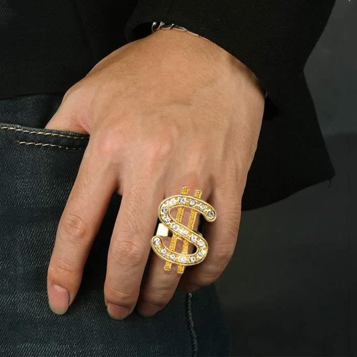 Colliers Bague Hip Hop Dollar Sign Hip Hop Chaine Bague Dollar Chaine Plaque Or pour Homme Chaine Plaque Or Avec Pendentif Rapper Achat Vente bracelet gourmette Colliers Bague Hip Hop Dol