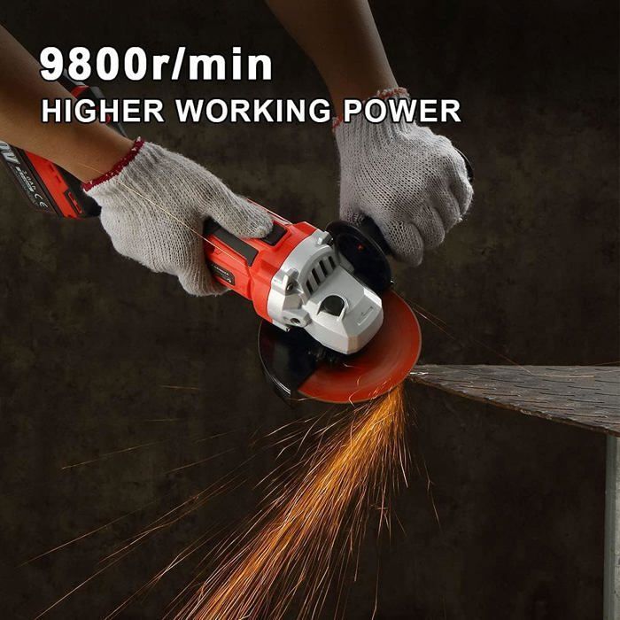 Meuleuse D'angle Ferrex 20V Sans Fil - 10 000 Tr/min, Disque 125 Mm - Livrée Sans Batterie