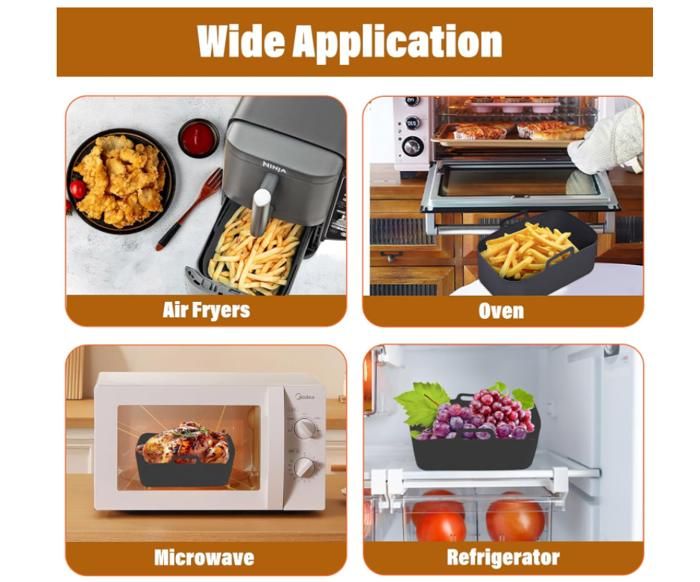 2 Moules à Gaufres En Silicone Pour Friteuse Ninja - Compatibles AF500DE, AF400EU, AF451EU, Etc. - Antiadhésif, Résistants à 230°C