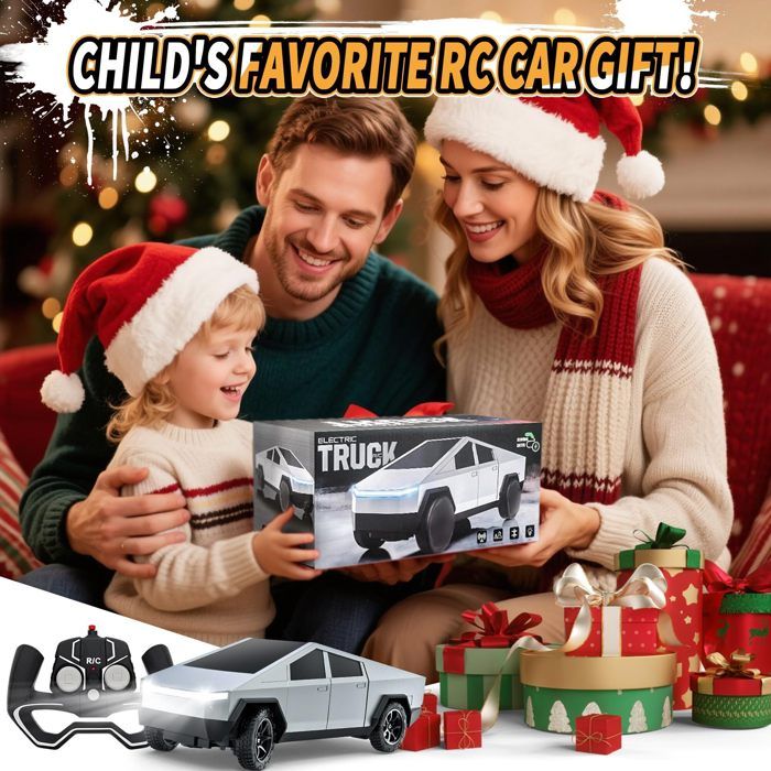 Voiture RC DEERC 4-8 Ans – Drift Tout-terrain 2,4 GHz – Lumières LED, Musique, Brume – 2 Batteries – 40 Min D'autonomie